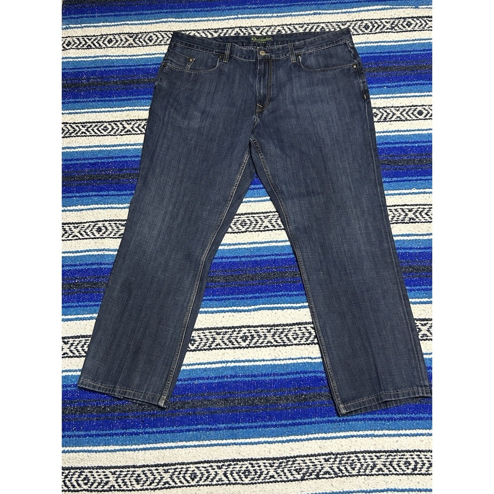 Robert Graham Mens Classic Yates Jeans 40 Blue Medium Wash Straight Leg Prep